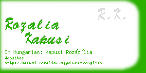 rozalia kapusi business card